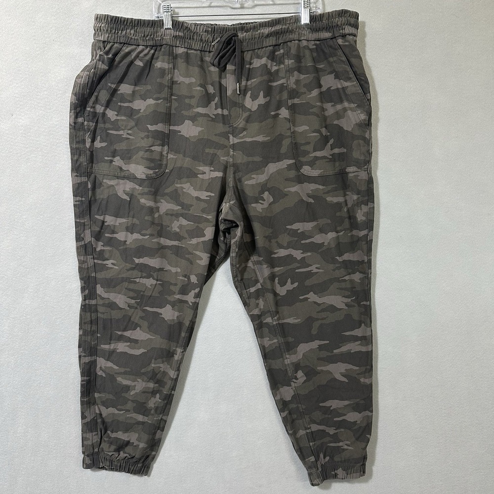 Athleta Farallon Camo Thick Knit Joggers Cotton Stretch Pockets Women's Plus 24 - Picture 2 of 13